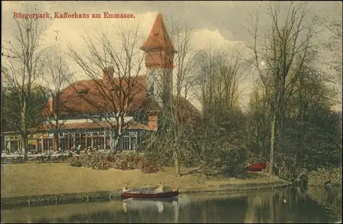 Ansichtskarte Bremen Bürgerpark -Kaffeehaus am Emmasee 1913