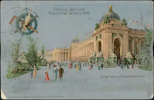 Postcard St. Louis Worlds Fair - Ausstellung 1904 Silber-Effekt