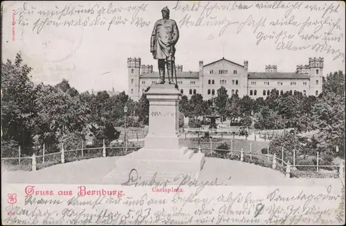 Ansichtskarte Bernburg (Saale) Carlsplatz 1913