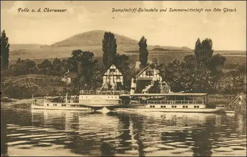 Ansichtskarte Bodenwerder-Polle Dampfer - Gastwirtschaft 1920