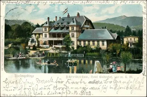 Postcard Schreiberhau Szklarska Poręba Hotel Lindenhof 1902