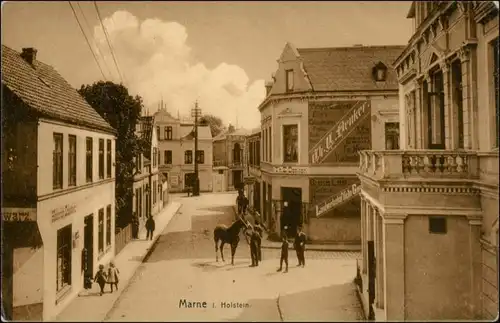 Ansichtskarte Marne (Holstein) Straßenpartie 1909