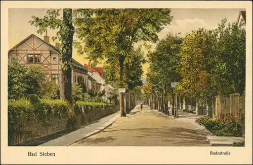 Ansichtskarte Bad Steben Badestraße (color) 1922