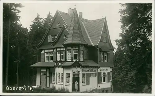 Oberhof (Thüringen) Privatfoto AK Cafe Pension Bobhaus 1928 Privatfoto