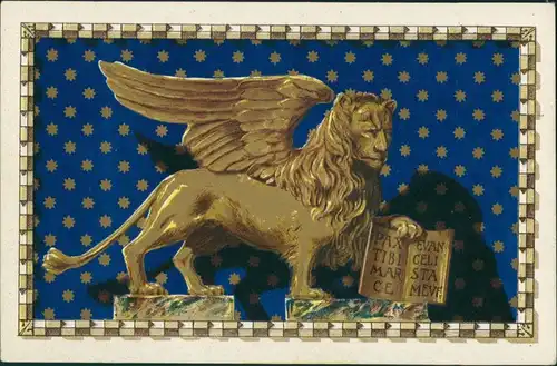 Cartoline Venedig Venezia Heraldik: Löwe 1912 Prägekarte