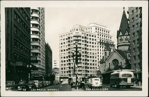Postcard Sao Paulo Rue Conceicao 1952