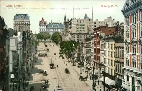 Postcard Albany State Street 1912