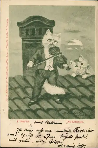  Tiere als Menschen (Künstlerkarten) Andromorphische Karten Konzert 1905