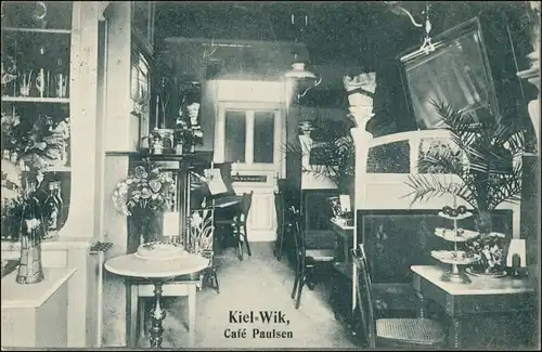 Ansichtskarte Wik-Kiel Cafe Paulsen - Innen 1913