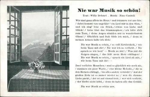 Ansichtskarte  Liedkarte: Nie war Musik so schön 1940