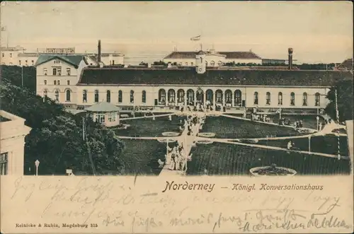 Ansichtskarte Norderney Partie am Kgl. Konversationshaus 1906