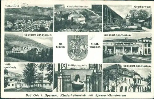 Ansichtskarte Bad Orb Stadtteilansichten (Posthorn) Sanatorien 1953