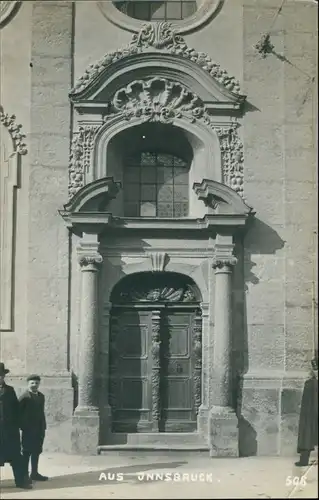 Ansichtskarte Innsbruck Tür - Eingangsportal - Männer 1909