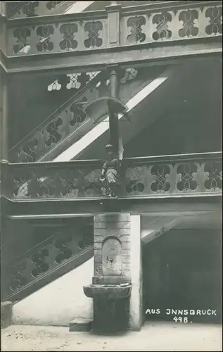 Ansichtskarte Innsbruck Treppenaufgang - Brunnen 1909
