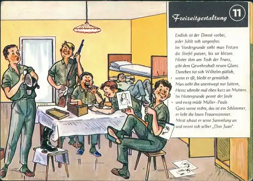 Ansichtskarte  Militär Scherzkarte Frerizeitgestaltung Bundeswehr 1979