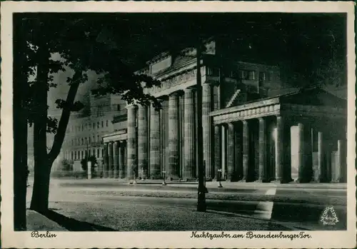 Ansichtskarte Mitte-Berlin Nachtzauber Brandenburger Tor 1942