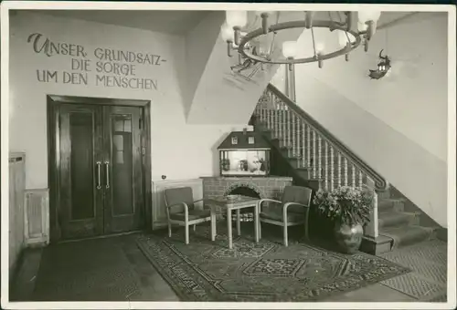 Ansichtskarte Oberwiesenthal Kurhaus - Eingangshalle 1955