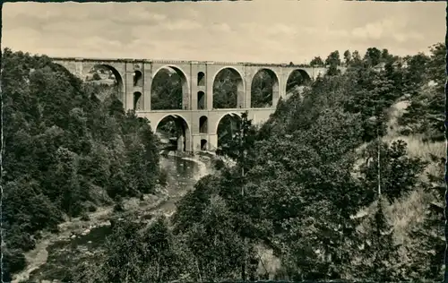 Ansichtskarte Jocketa-Pöhl Elstertalbrücke 1967
