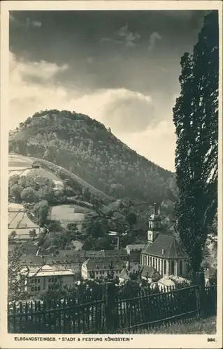 Ansichtskarte Königstein (Sächsische Schweiz) Blick auf die Stadt 1930