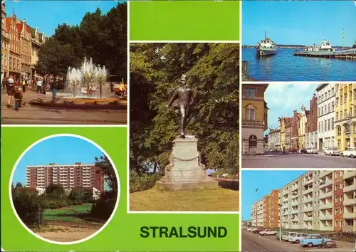 Stralsund Ossenreyer/Mühlenstraße Leonhard-Weg Schill-Denkmal Anlegestelle 1981