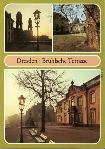 Ansichtskarte Innere Altstadt-Dresden Brühlsche Terrasse / Terassenufer 1982