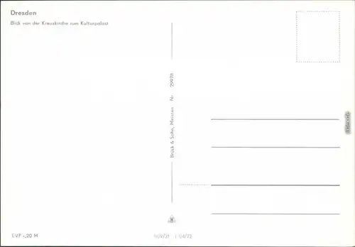 Ansichtskarte Innere Altstadt-Dresden Kulturpalast 1972