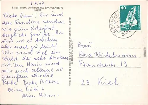 Ansichtskarte Spangenberg Schloss Spangenberg 1976