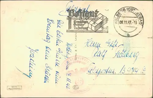 Postcard Kolberg Kołobrzeg Brandung an der Waldenfelsschanze 1939
