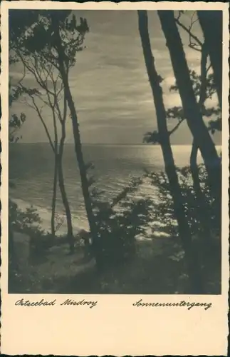 Postcard Misdroy Międzyzdroje Sonnenuntergang 1934