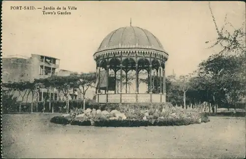 Postcard Port Said بورسعيد (Būr Saʻīd) Jardin de la Ville 1913