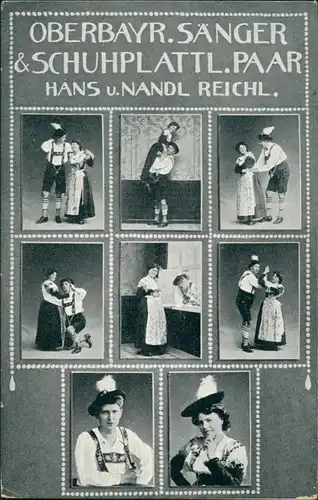 Ansichtskarte München Mehrbild: Oberbayr. Sänger Reichl 1909