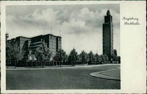 Ansichtskarte Werder-Magdeburg Ausstellungsgelände - Stadthalle 1935