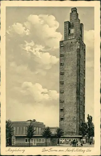 Ansichtskarte Werder-Magdeburg Turm am Adolf-Mittag-See 1939