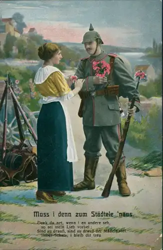  Soldat und Frau Militär/Propaganda 1.WK (Erster Weltkrieg) 1916