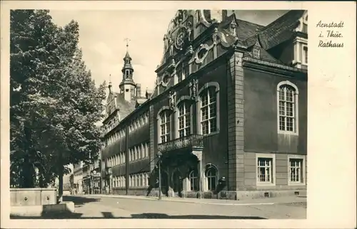 Ansichtskarte Arnstadt Straßenpartie am Rathaus 1940
