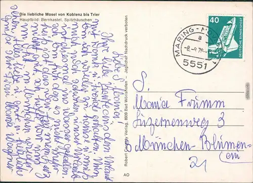 Ansichtskarte Mosel von Koblenz bis Trier Rheinland-Pfalz 1979