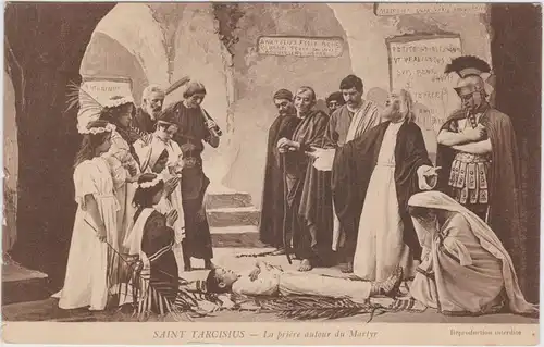 Ansichtskarte  Saint Tarzisius - La prière autour du Martyr 1930