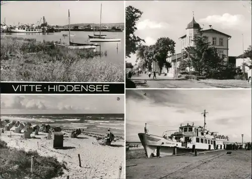 Vitte-Hiddensee Hiddensöe Hafen, FDGB-Erholungsheim Zur Ostsee, Strand 1984