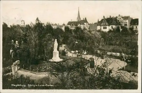 Ansichtskarte Magdeburg Königin Louise Garten 1930
