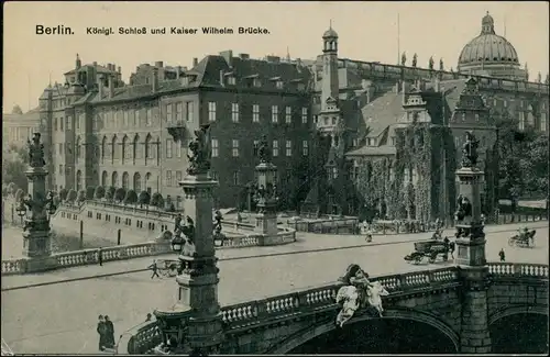 Ansichtskarte Berlin Königliches Schloss, Brücke 1916