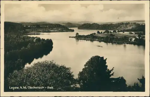 Postcard Lagow Łagów Blick auf den See 1932