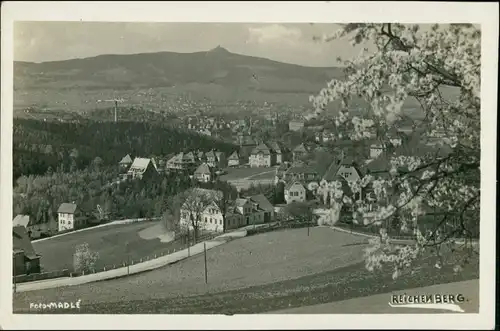 Postcard Reichenberg Liberec Straßenpartie an der Stadt 1929