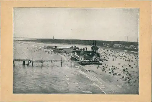 Postcard Swinemünde Świnoujście Seebrücke und Stadt 1910