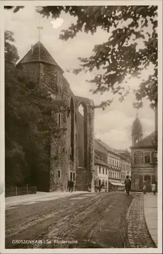 Ansichtskarte Großenhain Straßenpartie an der Klosterruine 1929