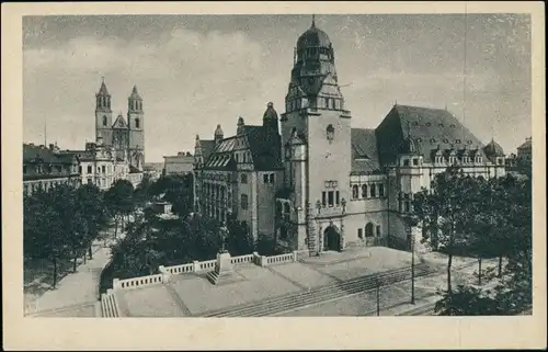 Ansichtskarte Magdeburg Kaiser Friedrich Museum 1928