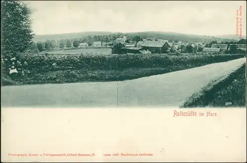 Ansichtskarte Rothesütte-Ellrich Partie an der Stadt 1908