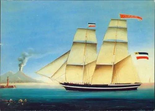 Ansichtskarte  Segelschiff: Brigg Franz und Elise 1988