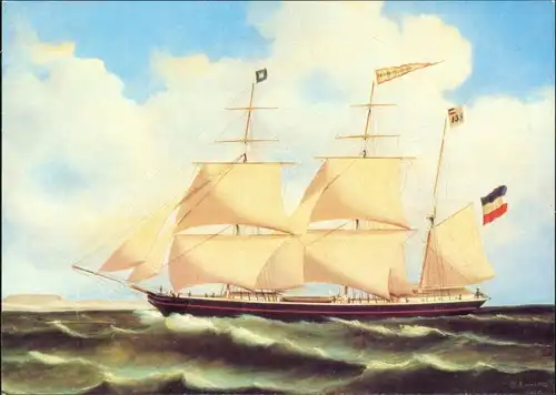 Ansichtskarte  Segelschiff: Bark Friedrich Ludwig 1988