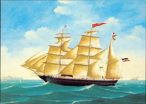 Ansichtskarte  Segelschiff Bark Jacob Arndt 1988