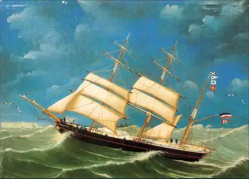 Ansichtskarte  Segelschiff Bark Achilles 1988